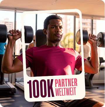Hero-Banner mit Hervorhebung von 100.000 Partnern.