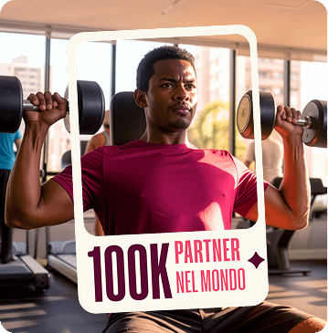 Banner principale che mette in evidenza 100.000 partner.