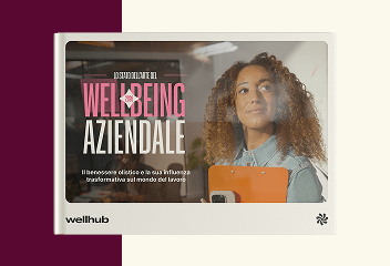 Viene mostrata l'immagine della copertina del report Lo stato dell’arte del wellbeing aziendale 2026 e si evidenzia che è disponibile con un executive summary.