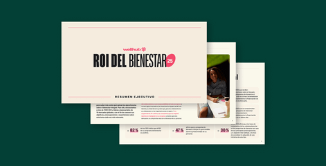 Esta es una imagen de la portada del resumen ejecutivo del informe ROI del bienestar 2025. 
