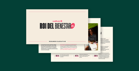 Esta es una imagen de la portada del resumen ejecutivo del informe ROI del bienestar 2025. 