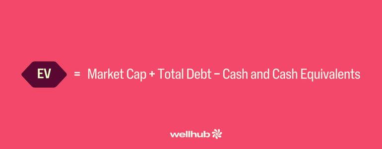 Enterprise Value Formula = =   Market Cap + Total Debt − Cash and Cash Equivalents