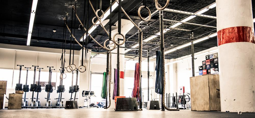 Interior of empty CrossFit box