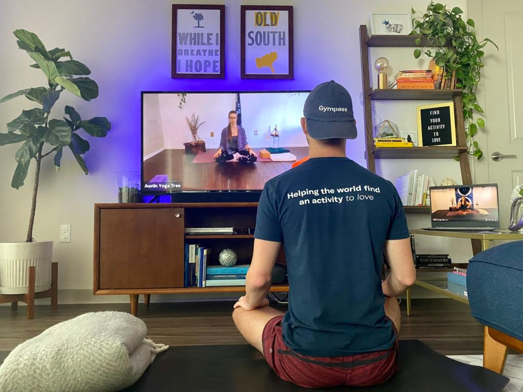 Blaine doing meditative yoga