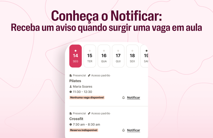 notificar - lista de espera em aulas