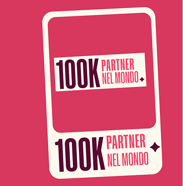Banner principale che mette in evidenza 100.000 partner.