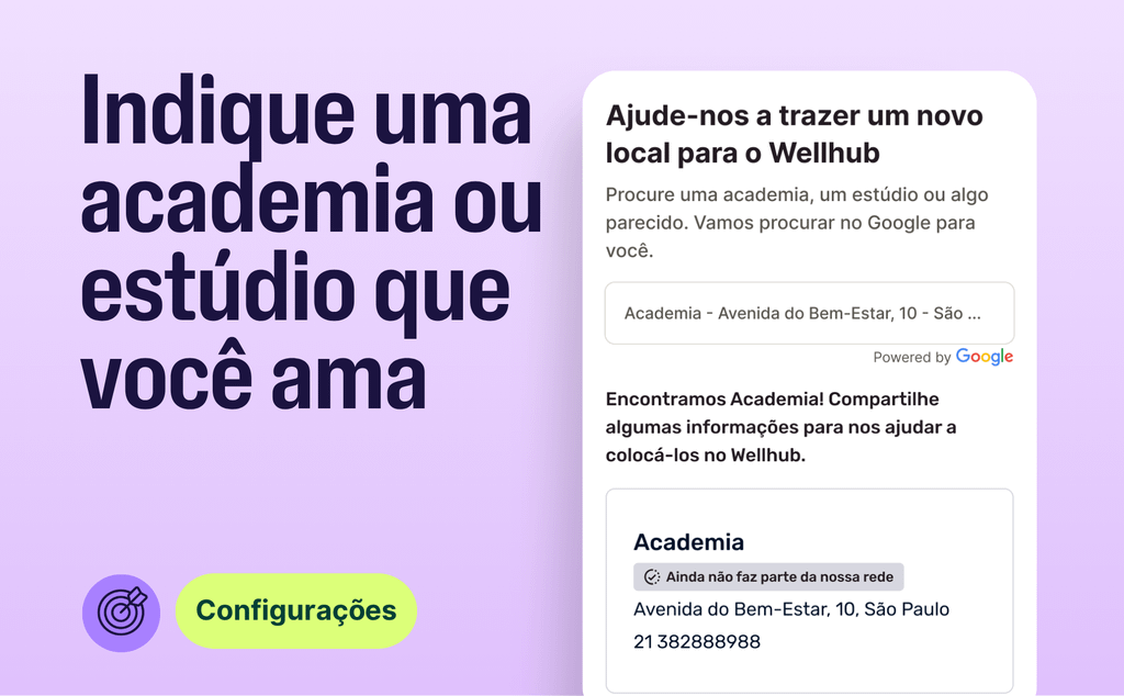 como indicar uma academia ou estúdio ao Wellhub